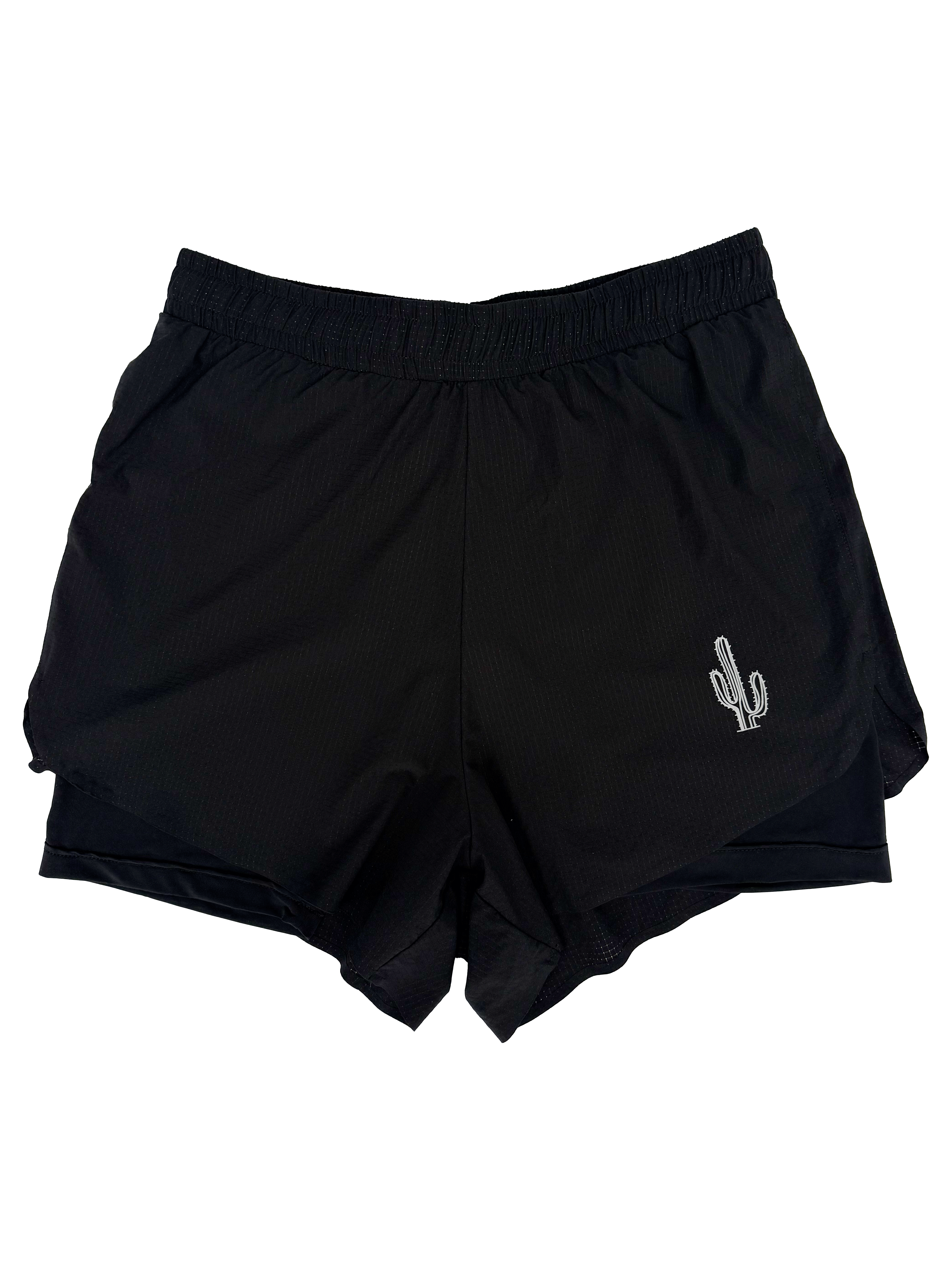 Zephyr 4" Dual-Layer Drift Shorts - Obsidian
