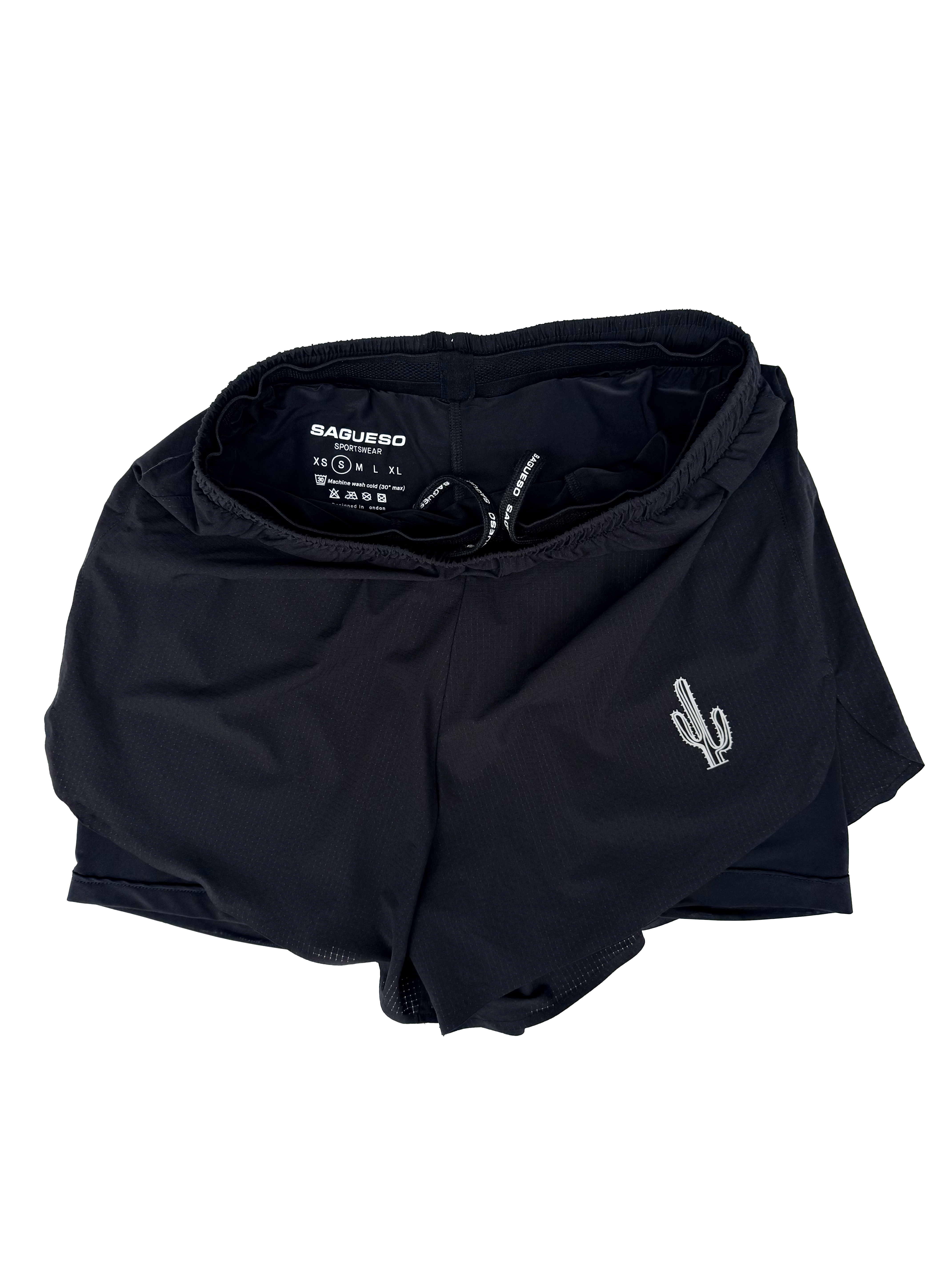Zephyr 4" Dual-Layer Drift Shorts - Obsidian
